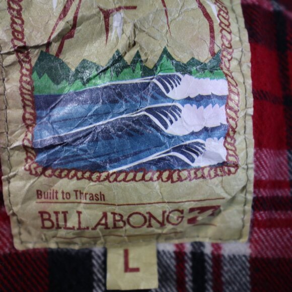 Billabong Y2K Chunky Puffer Hooded Green Vest Fleece Lined Heavyweight Dbl Zip L - Picture 3 of 12